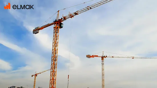 Grúa torre Elmak Maxi con pluma de 6 toneladas y pluma de 55 m para Emk5516