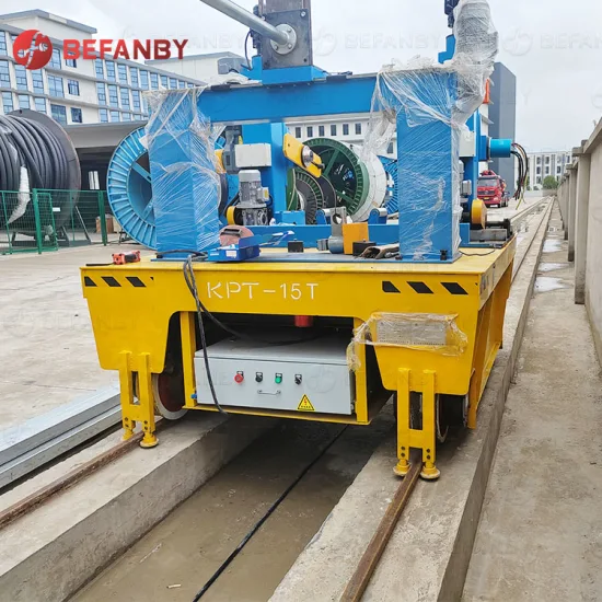 Carro de material de uso de taller de hormigón prefabricado modelo Kpt personalizado en transferencia ferroviaria